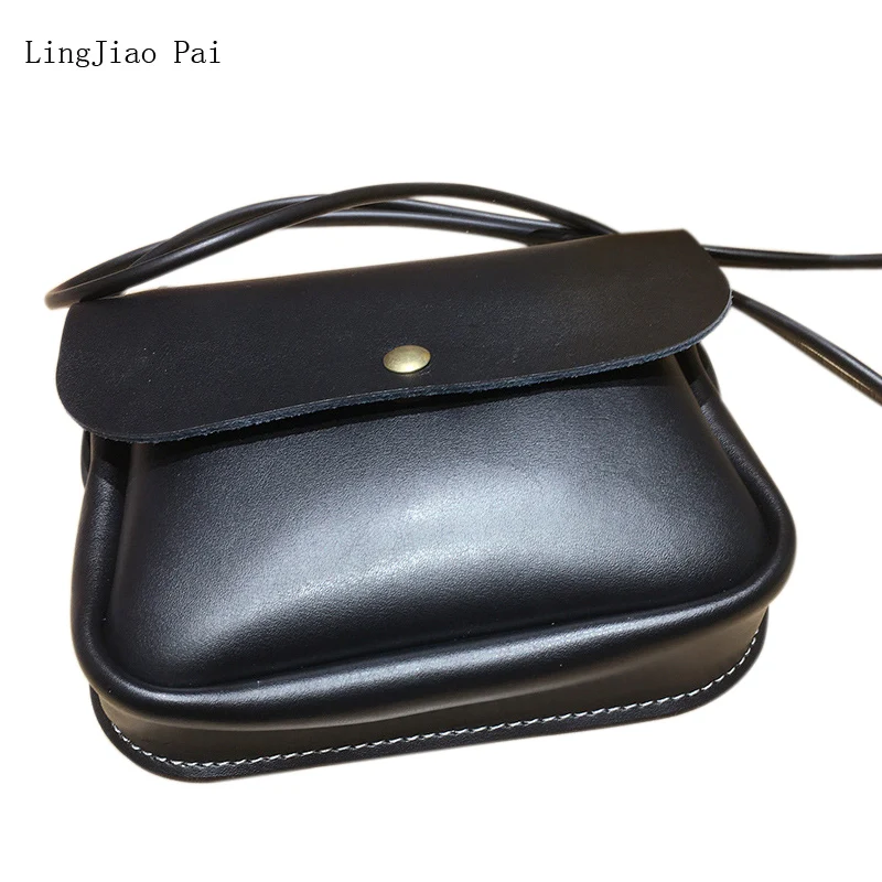 

LingJiao Pai Mutiple Cow Genuine Leather Women Travel Mini Neck Mobile Pack Bag With 120CM Rubber Lanyard