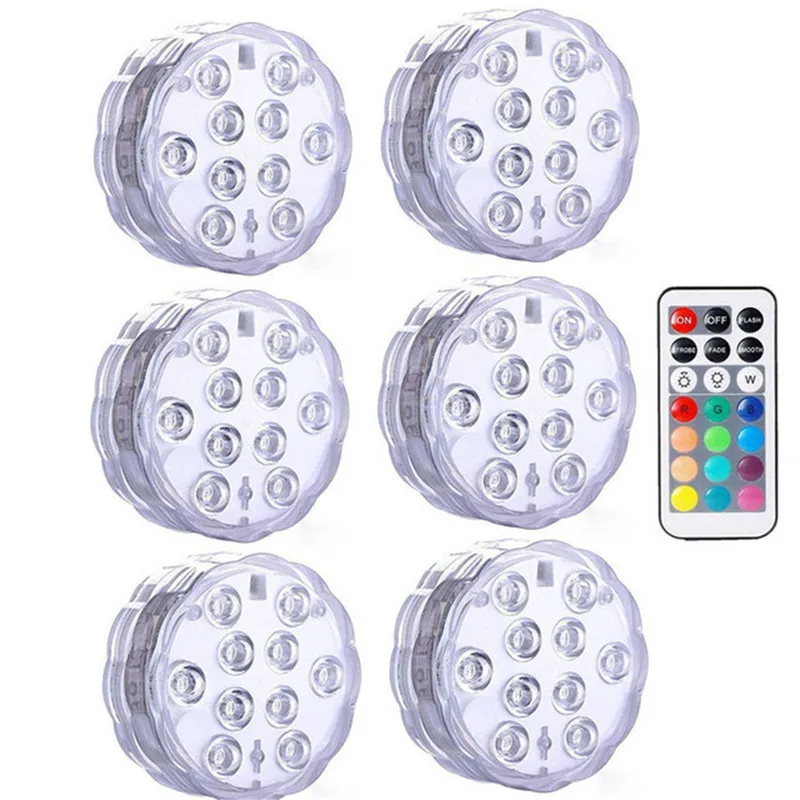 6 lamp 1 cntroller RGB погружной светильник, подводный светодиодный светильник, светильник для бассейна, светильник для улицы, ваза, аквариум, пруд, дискотека, Свадебная вечеринка - Испускаемый цвет: 6 lamp 1 cntroller