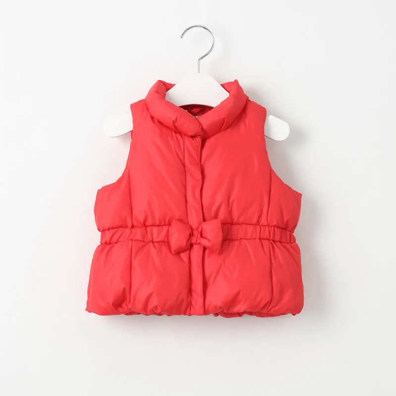 Толстый хлопковый жилет для маленьких девочек осенне-зимние модные симпатичные детские жилеты детское красивое платье принцессы красное пальто - Цвет: Красный