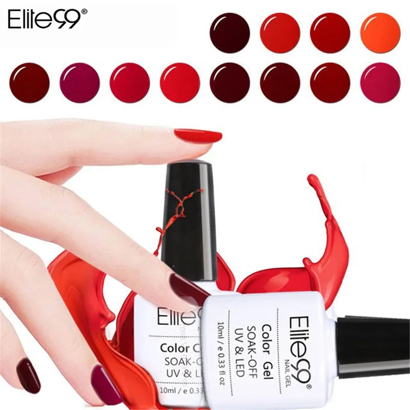 

Elite99 10ml Nail Gel Polish Wine Red Color Semi Permanent Soak Off LED UV Gel Lacquer Elegant Nail Art Manicure Gel Varnish