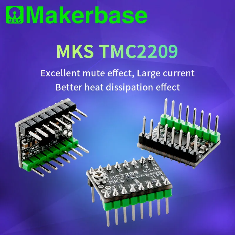 Makerbase-driver Stepstick para Impressora 3d Peças para Impressora 3d Ultra Silenciosas com Encaixe Uart 2209 a Sgen_l Robin Nano - Imagem 5