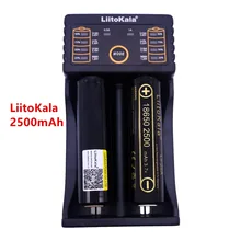 LiitoKala Lii-202 зарядное устройство+ 2 шт. HK LiitoKala Lii-25A 2500 18650 мАч аккумуляторная батарея для фонарика, 20-30A разряда