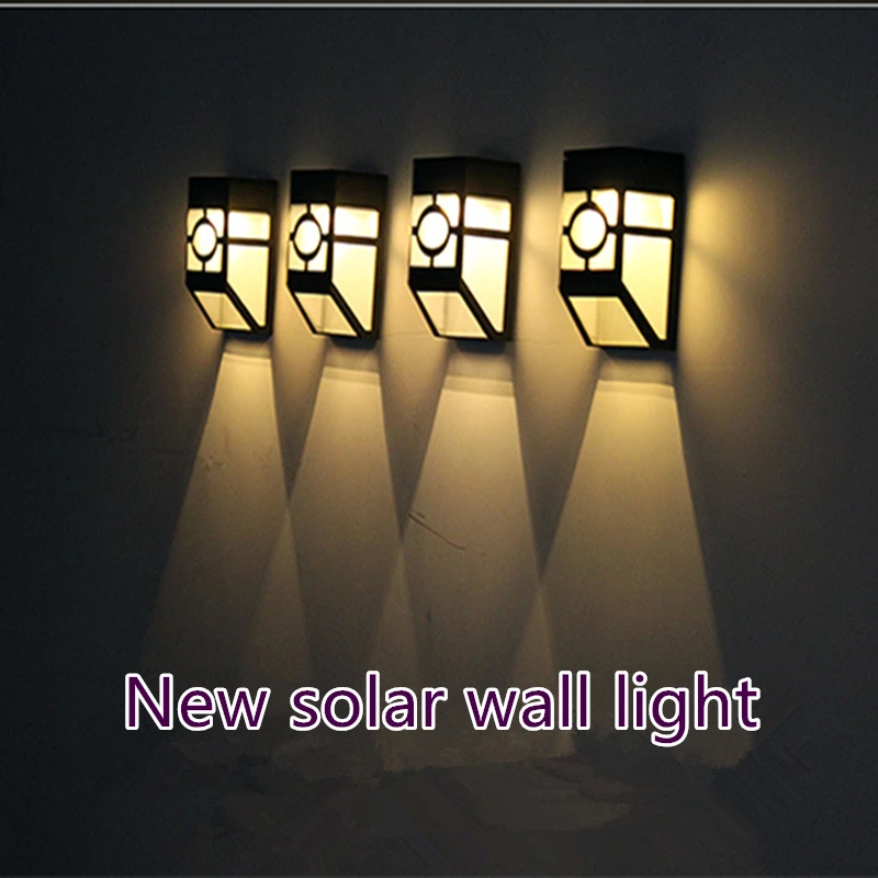 

2 Pack Solar Wall Lamp Outdoor Garden Corridor Steps Yard Path Fence Lamp Waterproof mounted Vintage Bright LED Solar Light