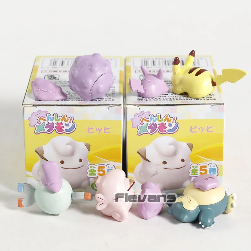 Тапочки в виде персонажа аниме Дитто gachapon Vol. 4 Clefairy magnemite Snorlax koffing мини ПВХ Фигурки игрушки куклы 6 шт./компл