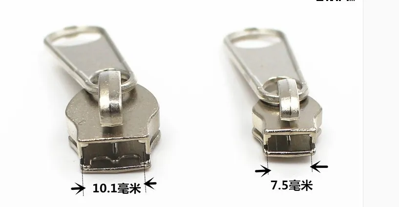 10-35 шт./лот, большая Серебристая черная металлическая застежка-молния, слайдер для 10#8#5# нейлоновая молния для багажа и сумки 1396