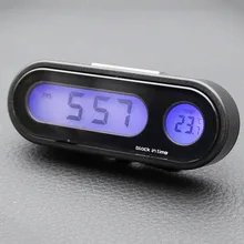 2-в-1 Авто электронные часы для Автомобиля Световой термометр светодиодный цифровой Дисплей мини Портативный часы приборной панели автомобиля аксессуары
