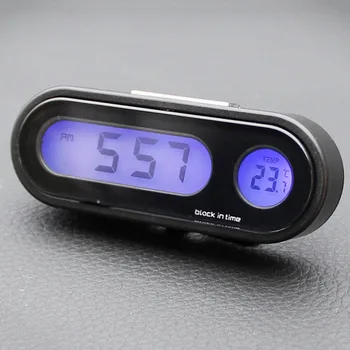 

2-in-1 Auto Car Electronic Clock Luminous Thermometer LED Digital Display Mini Portable Dashboard Clock Car Accessories