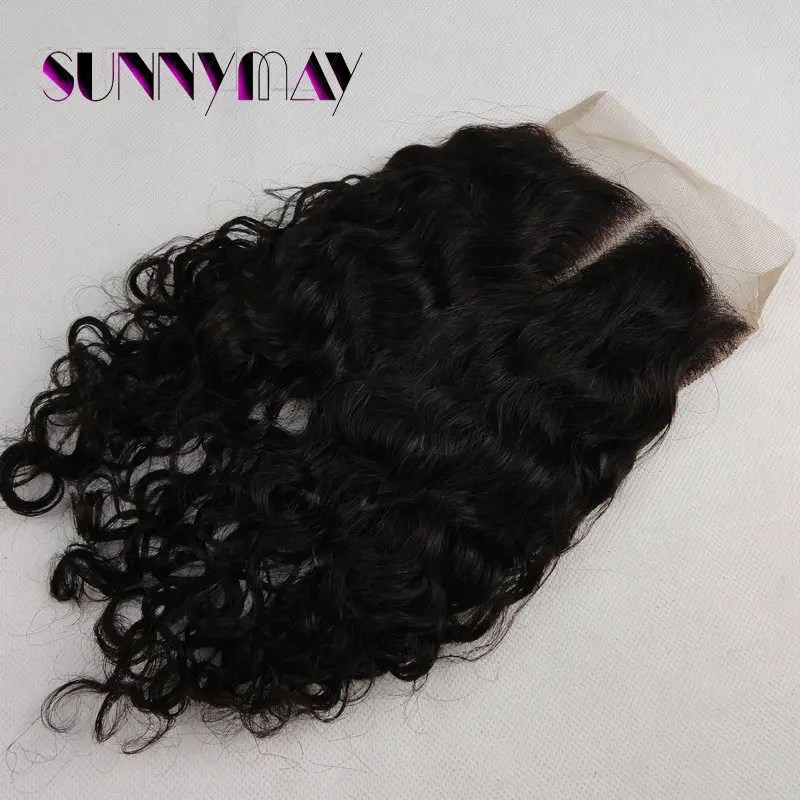 

Sunnymay Curly 5x5 Lace Closure 8A Grade Virgin Brazilian Human Hair Beached Knots Curly Cheaper Closure With Middle Part