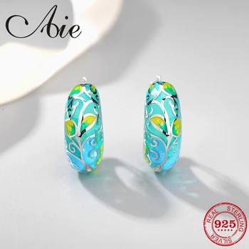 

DIY beautiful flower pattern Sterling fashion bright green Enamel fine Dangle Earrings Party Jewelry