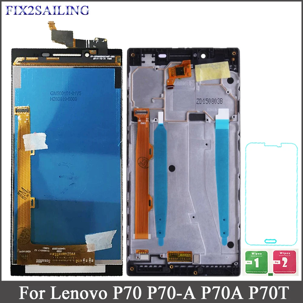 

5.0'' LCD For Lenovo P70 P70-A P70A P70T Display Touch Screen with Frame Replacement For Lenovo P70 LCD Display