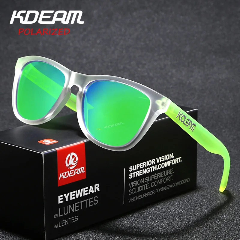 

KDEAM Brand Design TR90 Frame Men Sunglasses Polarized HD Driving Square Sun Glasses Fashion Travel Polarization Goggles XH57