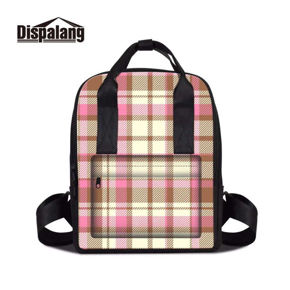 Image Dispalang plaid printed women shopping bagpack trendy mummy packs multifunction baby shoulder bags maternity diaper knapsack