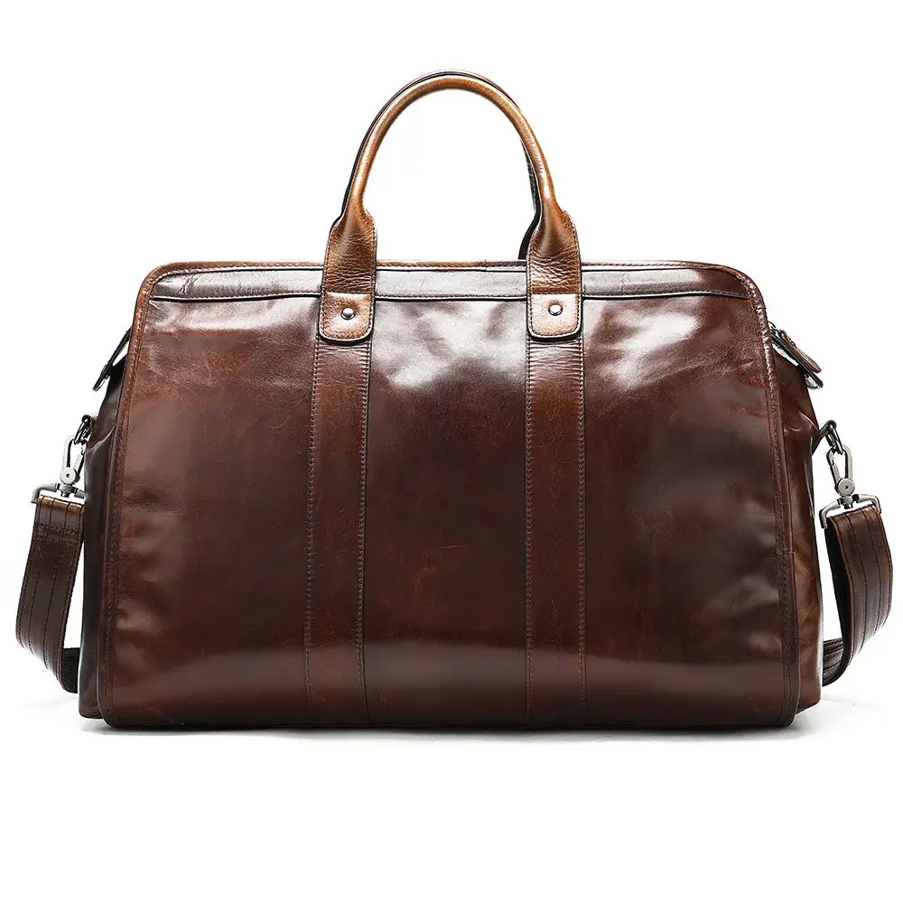 WESTAL men's travel bag leather duffle bag men'genuine leather laptop/weekend bag for men leather travel bags hand luggage 8566