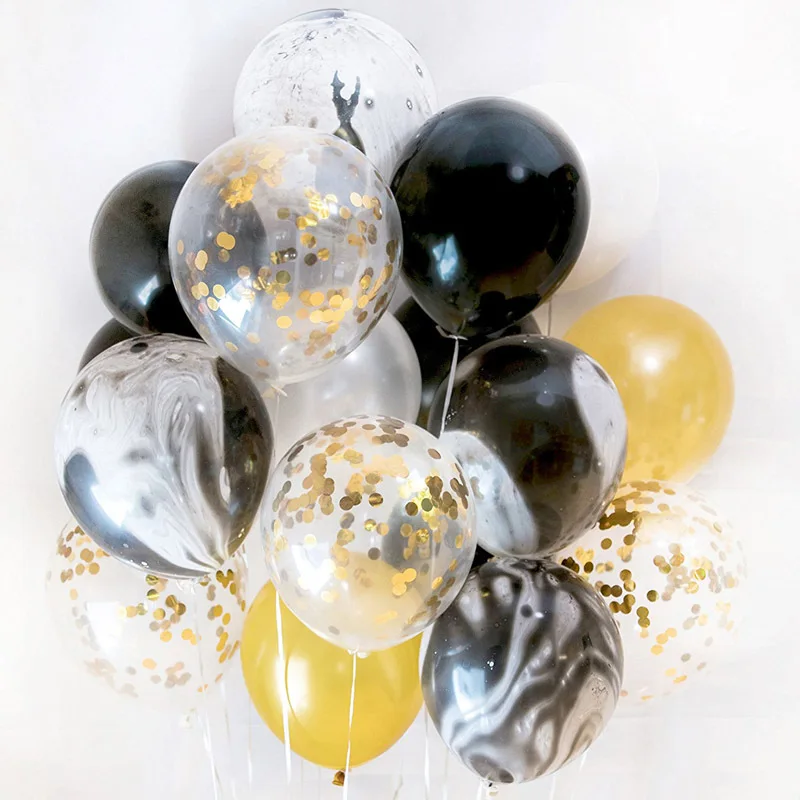 

20Pcs Party Decoration Agate Balloon Gold Confetti Ballon Happy Birthday Balloon Baby Shower Decoration Kids Party Supplies