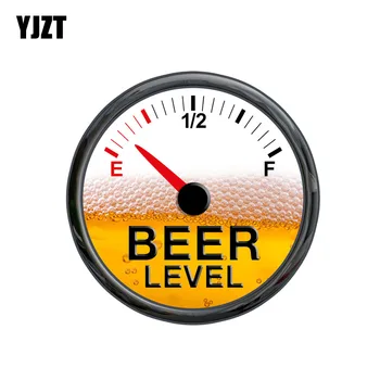 

YJZT 14CM*14CM Funny Beer Level Meter Gauge Decal PVC Car Sticker 12-0629