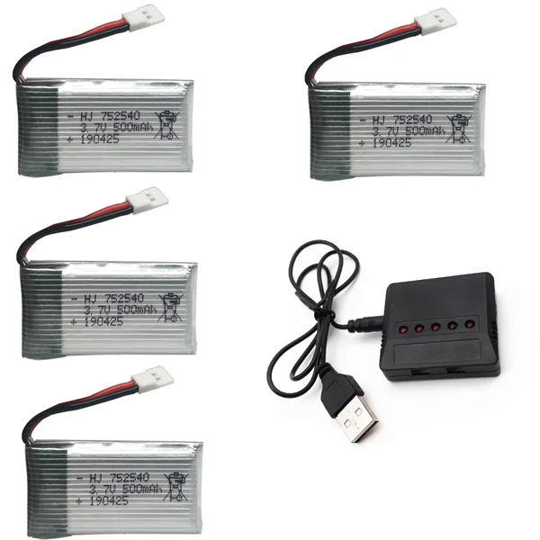 3,7 V 500 mAh Lipo аккумулятор с зарядным устройством для Syma X5C X5SW M68 Cheerson CX-30 H5C Квадрокоптер 3,7 V 500 mAh Li-po аккумулятор 752540 - Цвет: Цвет: желтый