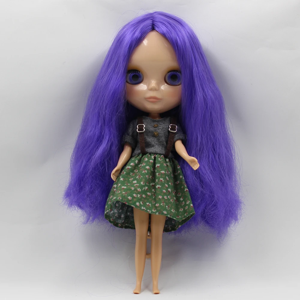 

Nude Blyth Doll Normal Body Long Purple Hair 4 Colors Big Eyes suitable DIY makeup doll