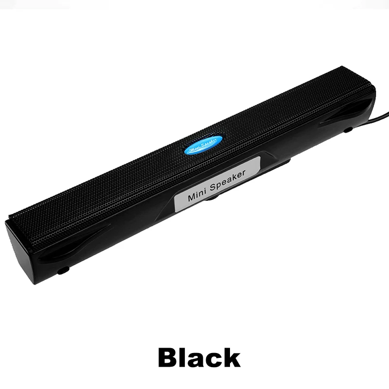 Проводной Мини Портативный USB динамик музыкальный плеер Усилитель Громкоговоритель стерео звуковая коробка для компьютера Настольный ПК ноутбук - Цвет: Черный