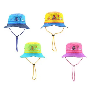 

Summer Beach Baby Boy Sun Hat Polyester Sunscreen Girl Bucket Cap with Wide Brim to Protect Face Neck Car Design Kids Basin Hats