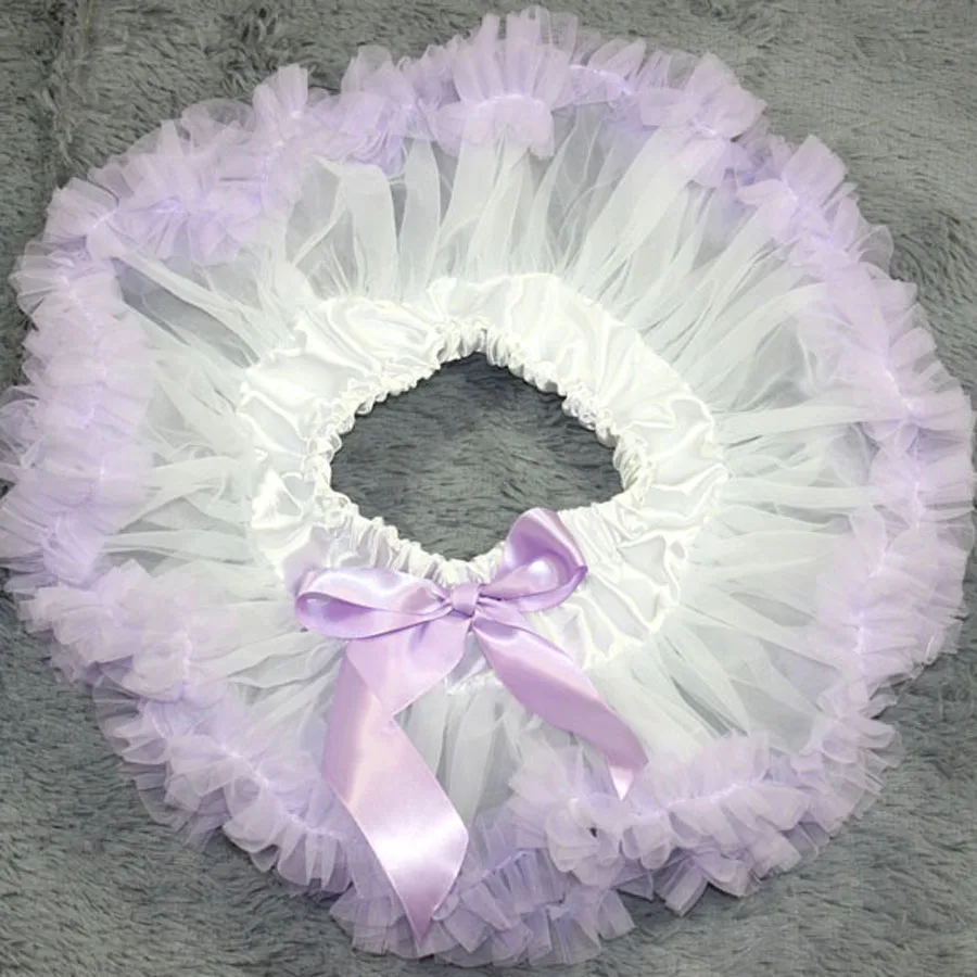 

Newborn pettiskirt fluffy White lavender baby tutu skirt chiffon baby girl pettiskirt baby shower gift