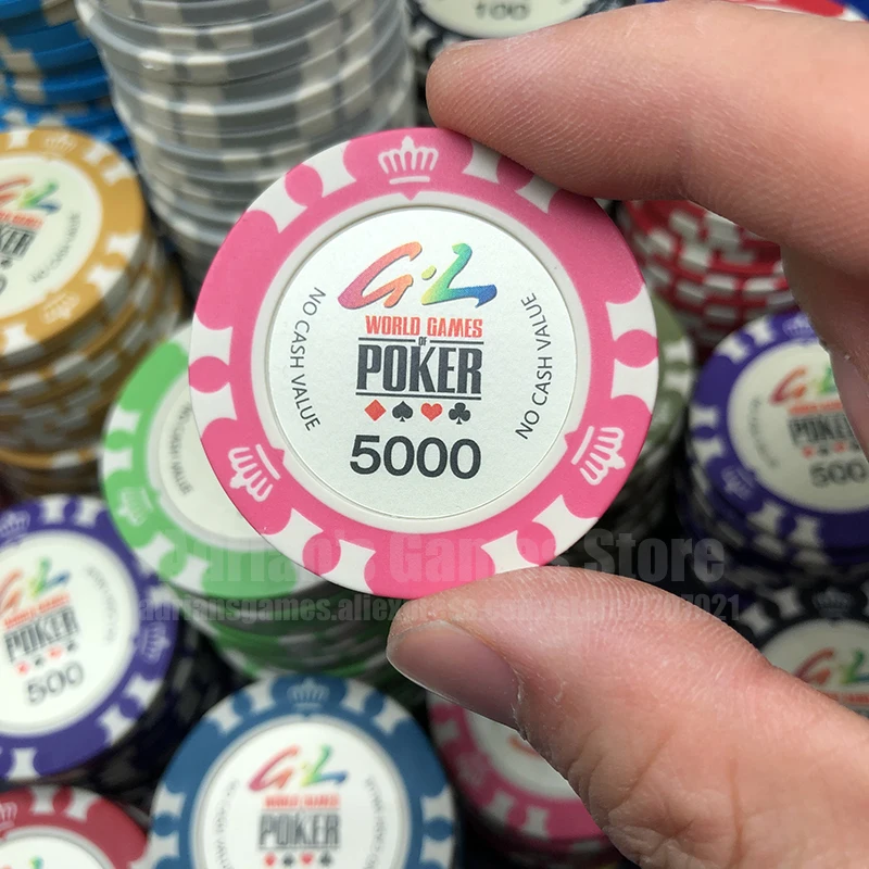 100 шт. мировые Игры покерные фишки казино игровой жетон корона Pocker набор
