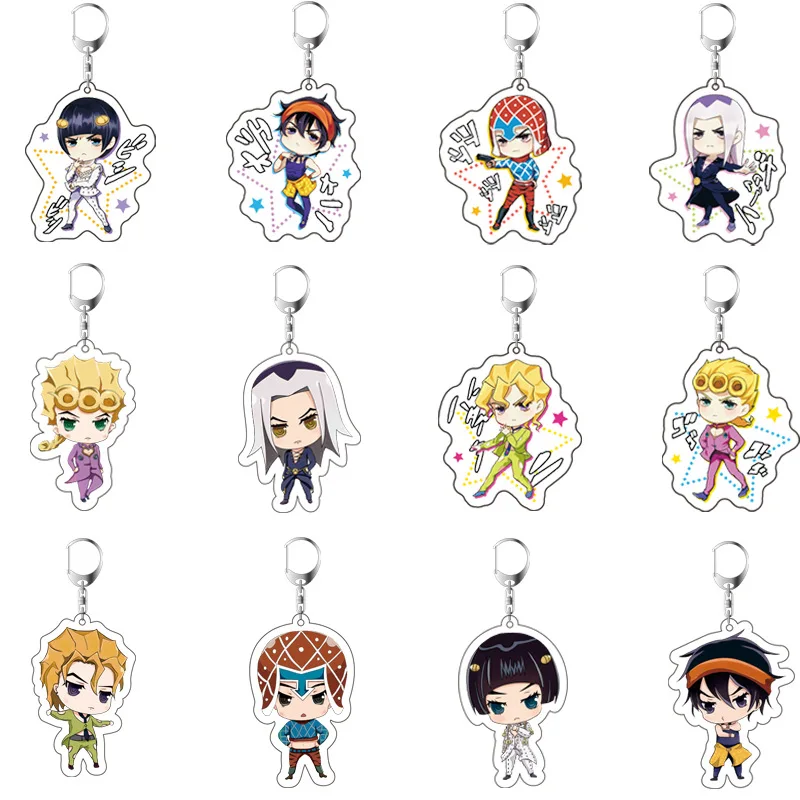 

Anime Jojo Bizarre Adventure Cosplay Key Chains Holder Fashion Cartoon Jotaro Kujo Figure Keychains Keyrings Jewelry Gift