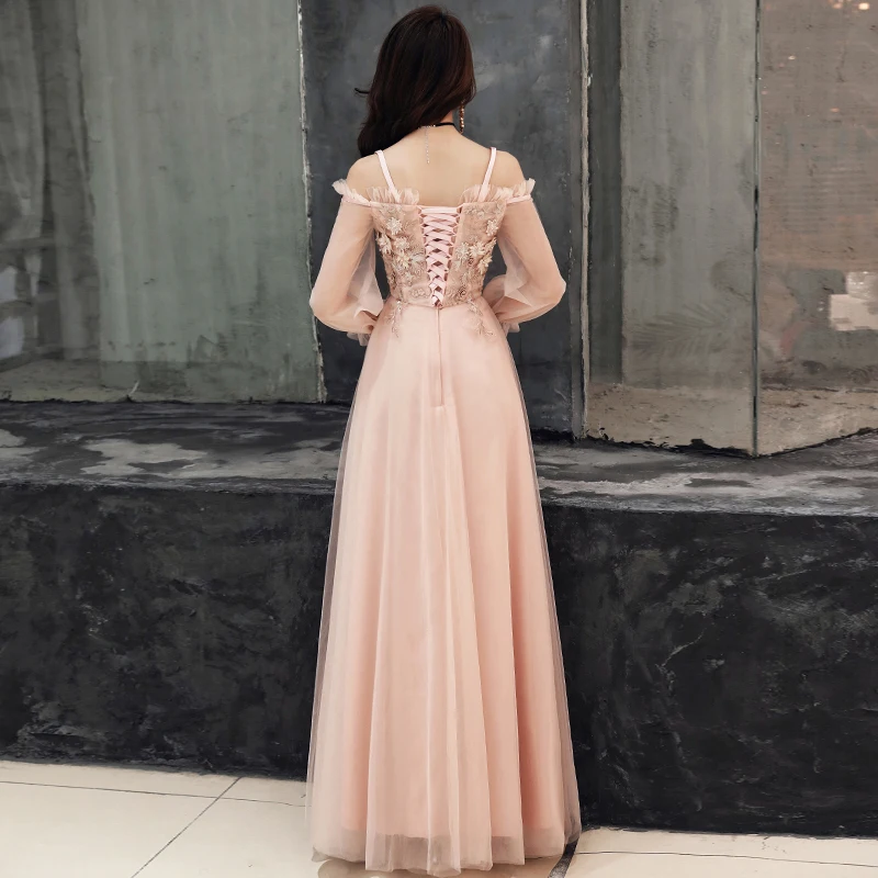 Розовое свадебное платье невесты, женское платье с вырезом лодочкой, Cheongsam, благородное Элегантное Длинное Qipao, роскошная сетчатая одежда, Vestido XS-XXXL