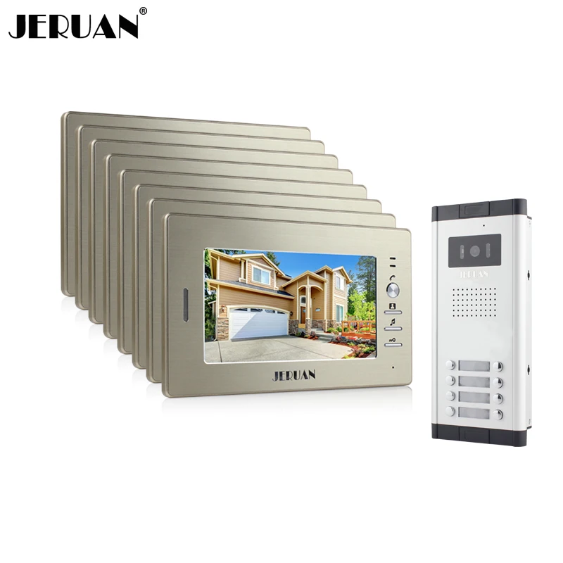 

JERUAN Brand New Apartment Intercom System 8 Monitor Wired 7" Color Video Door Phone intercom System for In Stock FREE SHIPPING