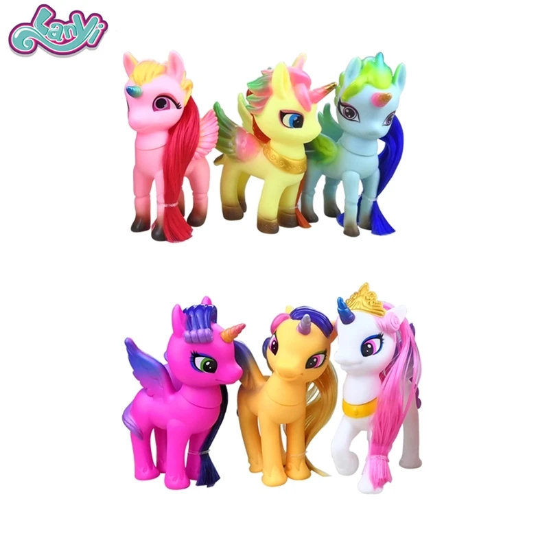 Lanyitoys фигурки оригинальные Волшебные Пони единорог Радуга пони аниме игрушки для