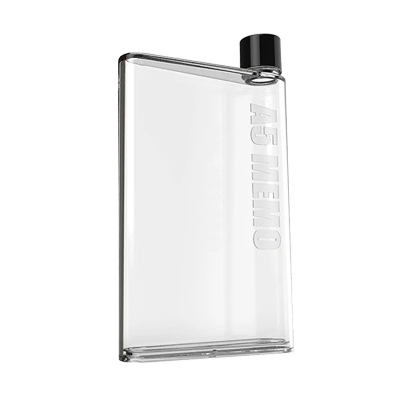  Water Bottle Clear Book Portable Paper Pad Water Bottle Flat Drinks Cup Kettle  (7)