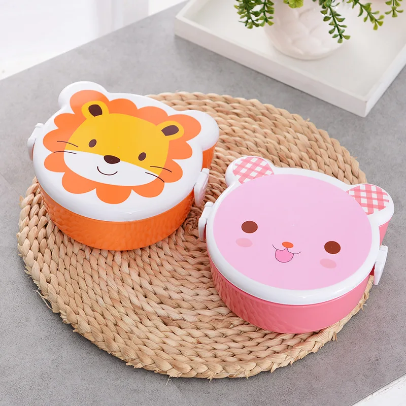 

Protable Cartoon Food Container Child Microwave BentoBox Kids Food Box Dinnerware Lunchbox Cutlery Eco-Friendly with Spoon Fork