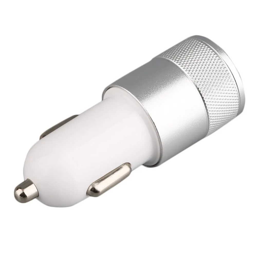 سيارة-شاحن مكافحة التآكل و الاستخدام المستدام 1.0/2.1A ثنائي USB ميناء الألومنيوم العالمي سبائك سريعة سيارة مهايئ شاحن