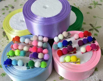 

2018 mini fashion New Cute 3 cash ball children hairpin Multicolor gradient cute girl hair clip free shipping