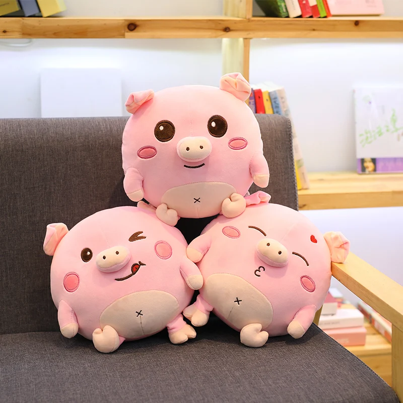 

1pc 30cm/40cm Kawaii Plush Round Pig Toys Stuffed Plush Animals Expressions Pigs Pillow Toys Birthday Toys Kids Girls Gifts