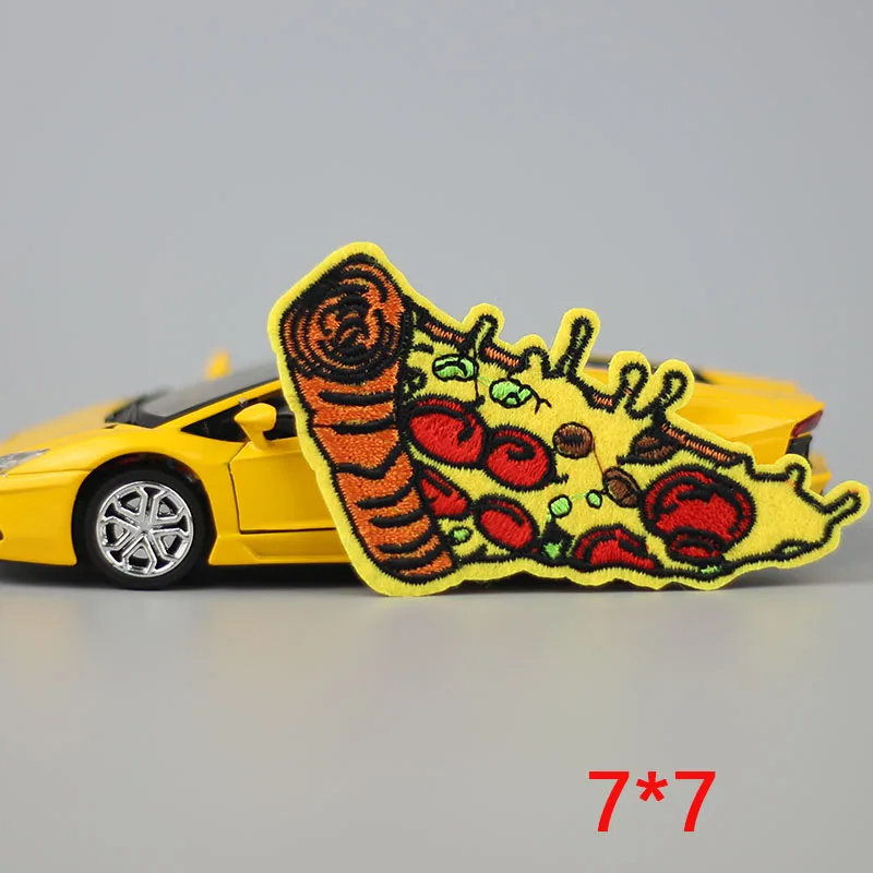 

1PC Sandwich pizza Iron On Embroidered Patch For Cloth Cartoon Badge patch Garment Appliques Accessory