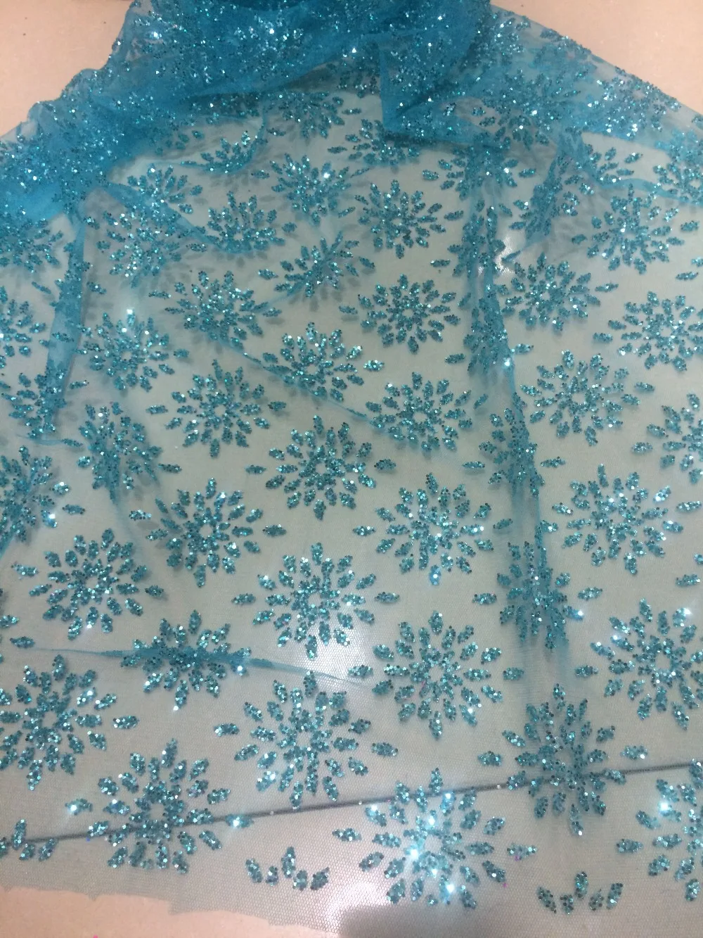 Download newest design CGL11207 summer glitter shining fabric 5 color option for wedding dress-in Lace ...