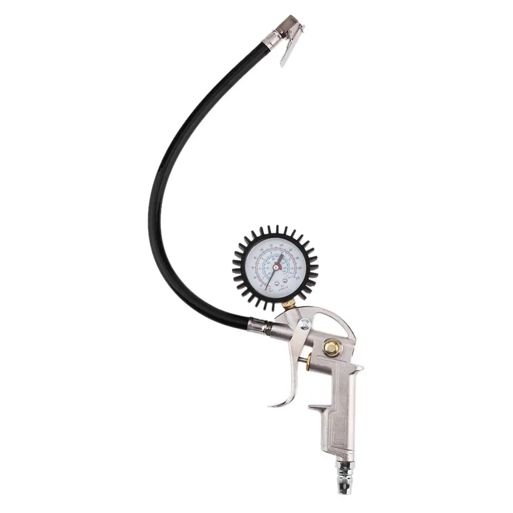 

Tire Pressure Sensor Auto Manometer Tyre Pressure Tester Tire Repair Tools Lock On Chuck Flexible Hose Air Pressure Gauge Pistol