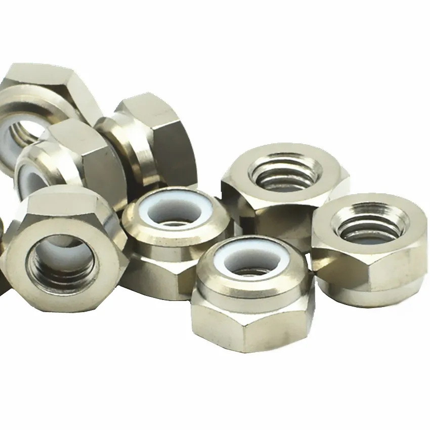 Titanium Nylon Nut with Plastic Antiskid M3 M4 M5 M6 M8 Ti Color Steel