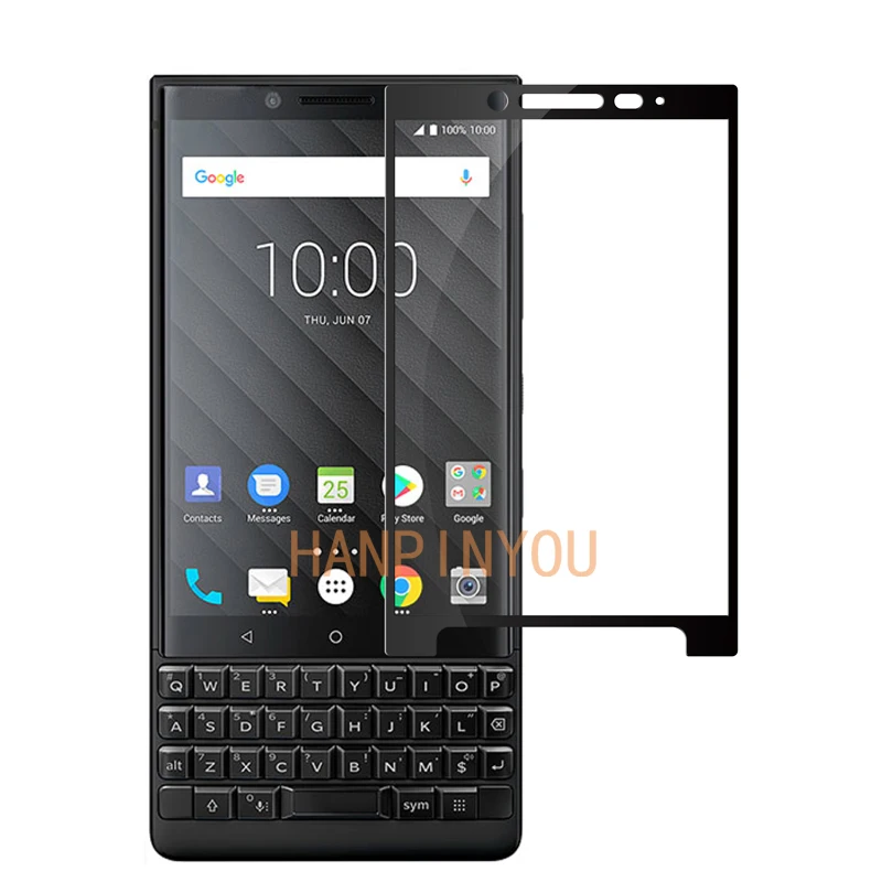 Для BlackBerry Key 2 Two Key2 4," Полное покрытие из закаленного стекла протектор экрана ультратонкая класса премиум Взрывозащищенная защитная пленка - Цвет: Black