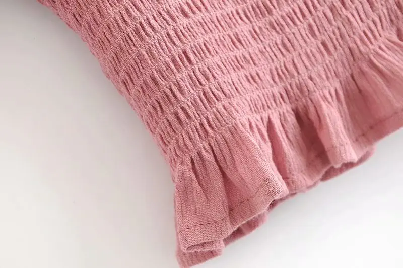 Повседневные женские топы и блузки на тонких пуговицах Blusa Feminina Pink Crop blusas mujer de moda