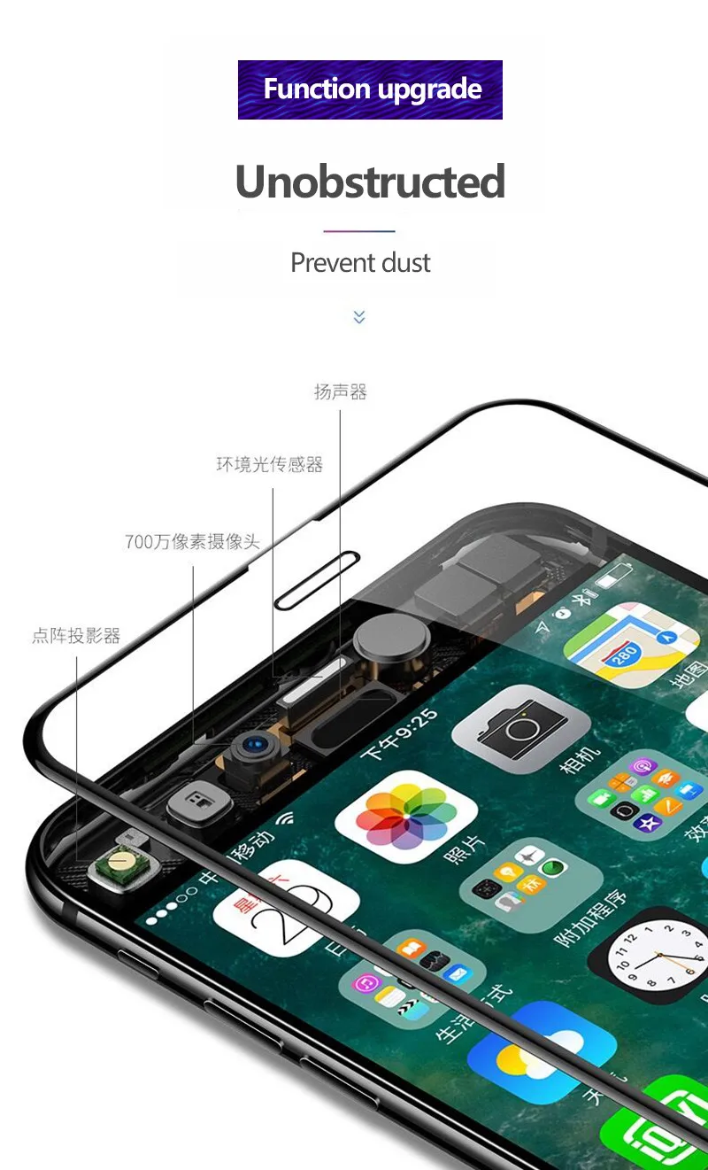 Tempered Glass for iPhone 6 7 8 X SE 6S XS max Screen Protector Protective Glass for iPhone 6 6S 7 8 Plus Protection Glass Film01