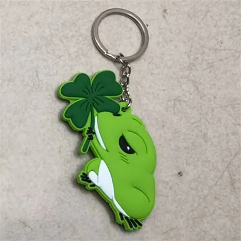 Game Travel Frog Keychain Pendant Toys Cute Cartoon Frogs Keychain PVC Figures Toys Key Bag Pendnants 10pcslot 6-8cm  (6)