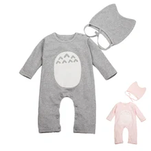 Infant Romper Set 100% Cotton Soft Vetement New Born Outfits Elastic Hat+Baby Cartoon Costume 2 Pieces Totoro Infant Romper Set