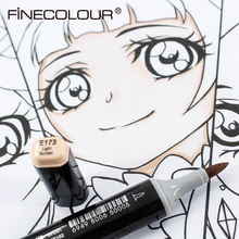 Finecolour 1 шт. EF102 эластичная мягкая головка двуглавый дизайн профессиональная манга художественные Маркеры Ручка товары для рукоделия для рисования
