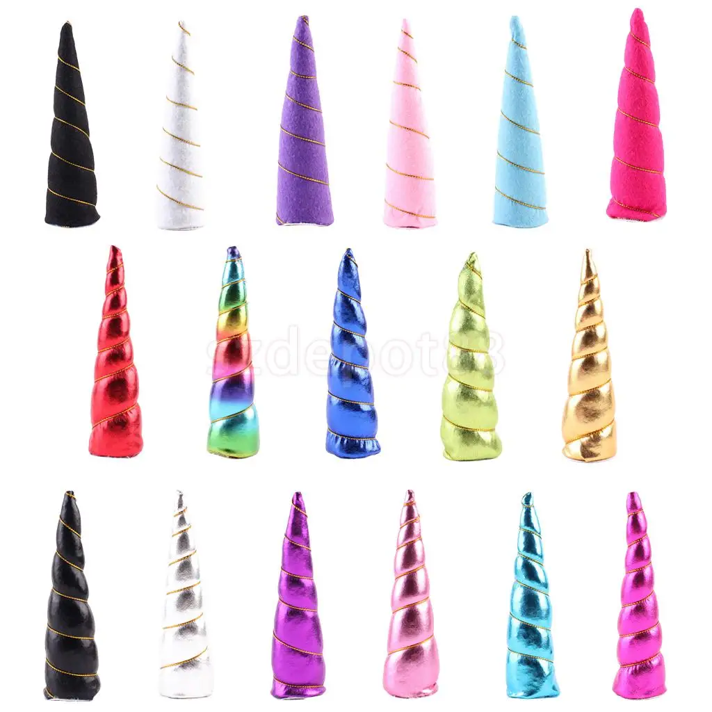 

Shiny Felt Padded Unicorn Horn DIY Party Headband Supply for Kids