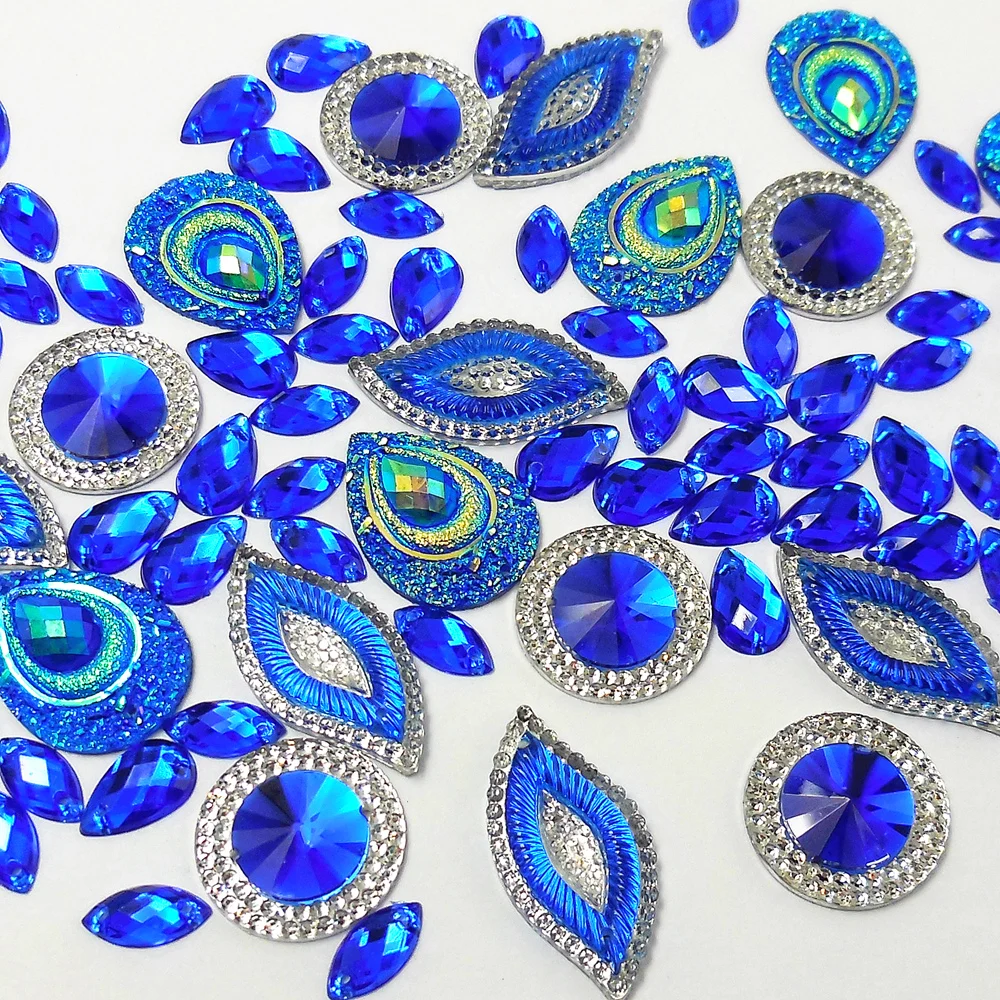 BOutique Round Circle Drop S Mix Shape Stones and Crystals Sew on Rhinestones Strass Sewing for Wedding Prom Formal Dress Crafts | Дом и сад