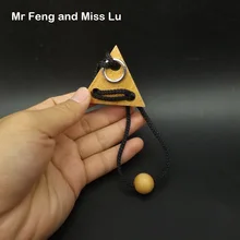 Треугольники мини-деревянный веревку модель головоломка Брайан тизер гаджет интеллект игры игрушки детям подарки