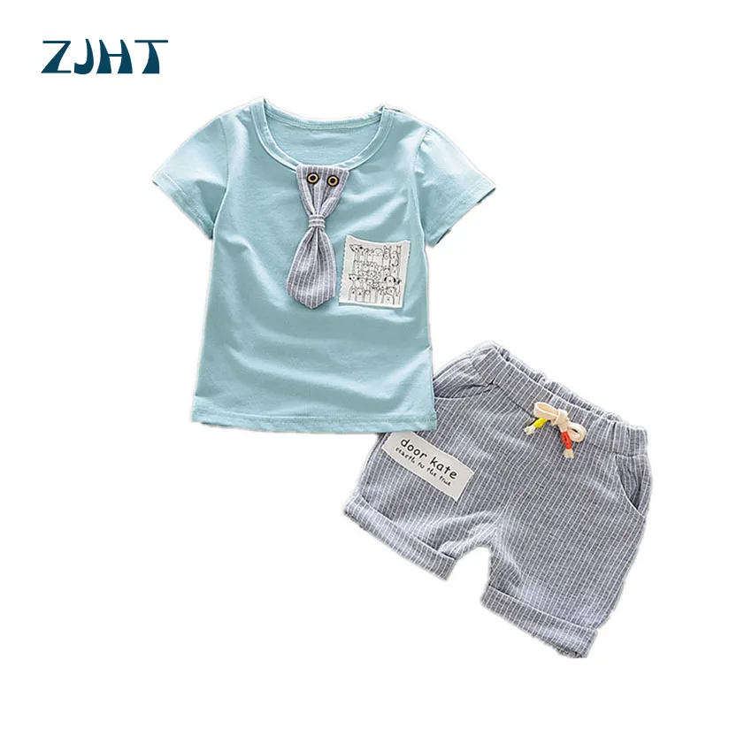 

ZJHT 2019 Toddler Summer Sets Clothing For Little Girls Boys Clothes 2PCS Children Cotton T-shirts+Shorts Pants Baby Suits MY126