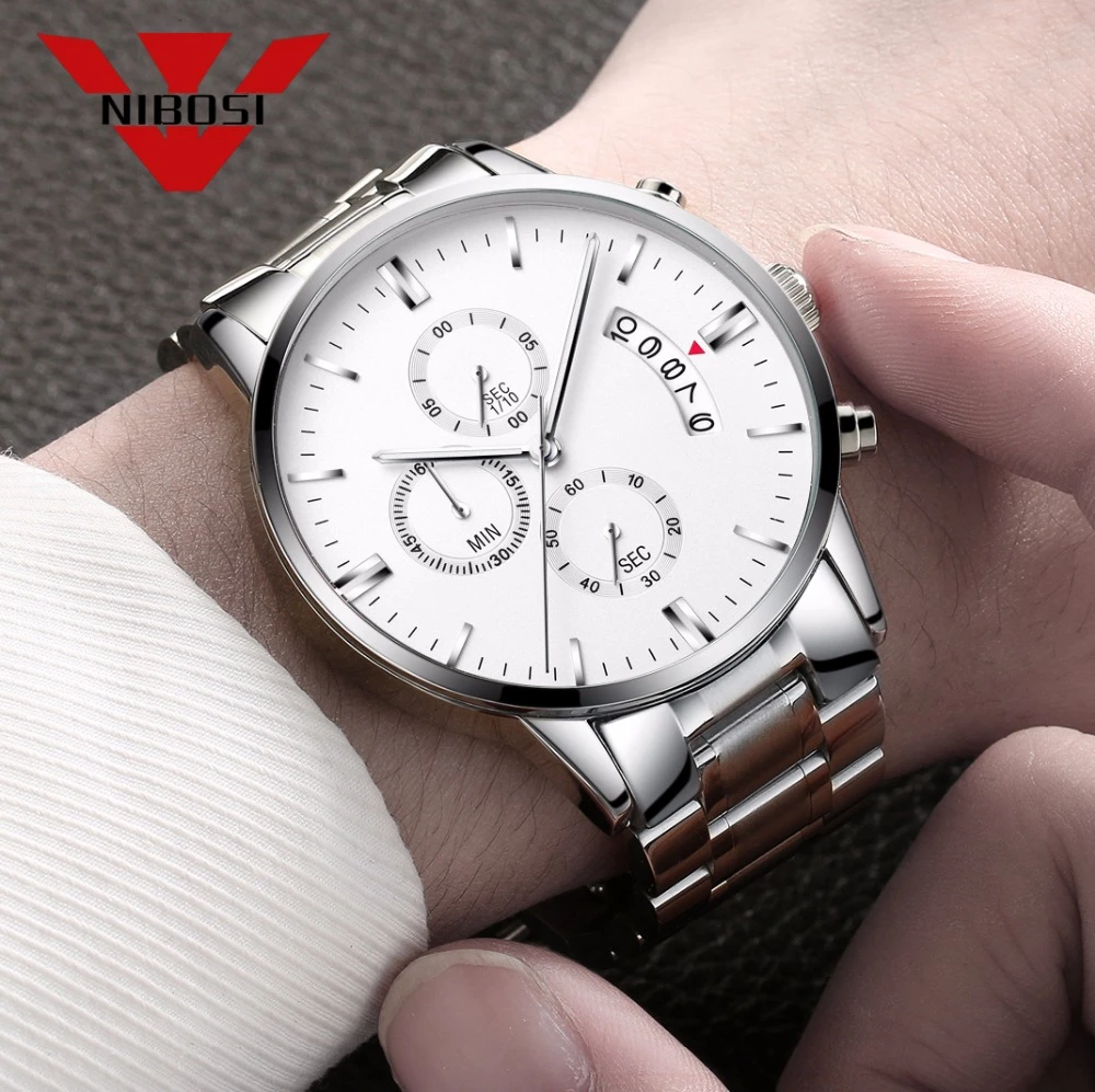 NIBOSI Watch Men Waterproof Casual Luxury Brand Quartz Military Sport Watch Business Clock Men's Wr