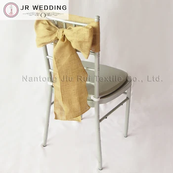 

Free Shipping 8"*108" Naturally Elegant Burlap Chair Sashes Jute Chair Tie Bow for Rustic Wedding Decoration